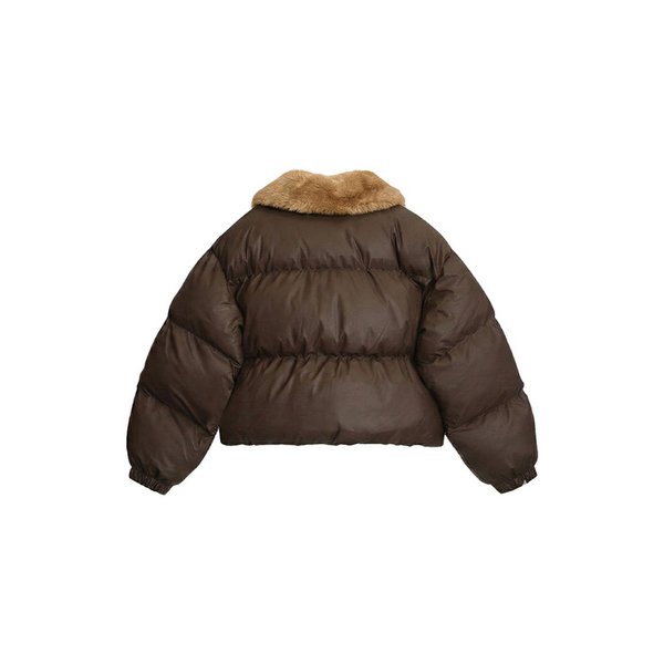 PLUSH FUR COLLAR JUMPER_CAMEL