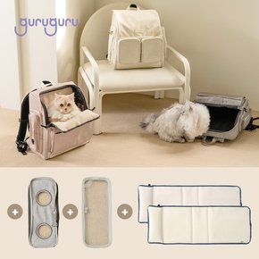 위고백 핏 풀패키지 가방+추가판넬 2개+이너패드 2종 소형견 먼치킨 강아지 고양이 이동가방 백팩