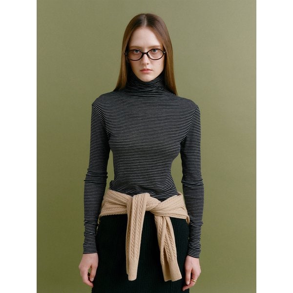 STRIPE WOOL TURTLENECK TOP (4 color)