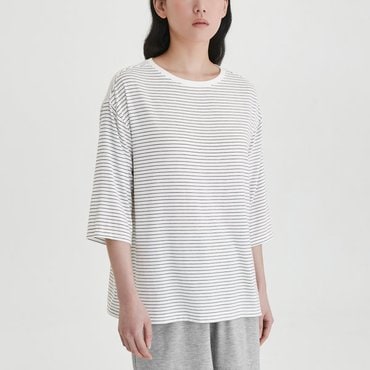 JAJU 25 S/S  JAJU  여 레이온 스트레치 5부 라운지 티셔츠    J205201004