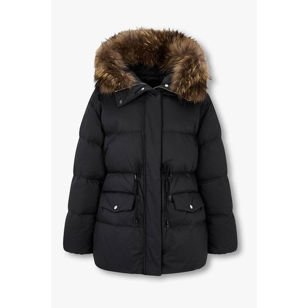 웨이스트 스트링 퍼 후드 다운 점퍼 7115417Y01199