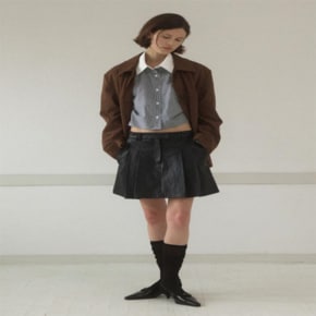 나인 BENNY SET-UP LEATHER SKIRT_S SK4959