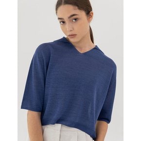 Wholegarment linen knit (blue)