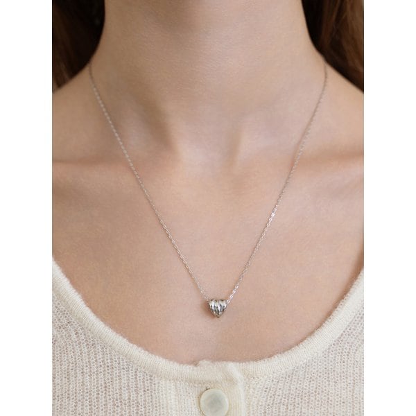 (실버925) 하트 커브 쉘 목걸이 NZ2541