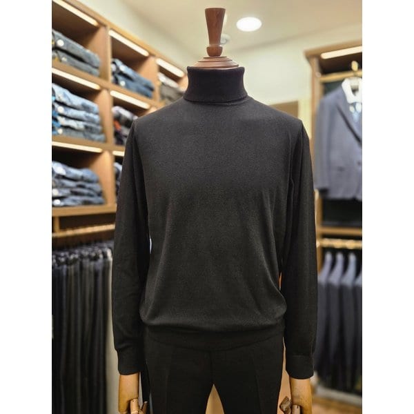 [여주점] 코오롱 브렌우드 남성 에센셜스 솔리드 워셔블 롱터틀넥 스웨터 BRWAW25541BKX GYL WIX