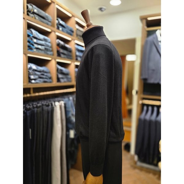 [여주점] 코오롱 브렌우드 남성 에센셜스 솔리드 워셔블 롱터틀넥 스웨터 BRWAW25541BKX GYL WIX