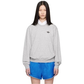 그레이 adidas Originals 스웨트셔츠 242752F098000