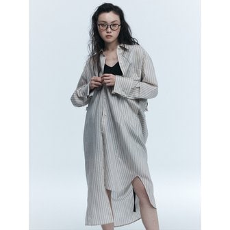 HAUS 072C STRIPE SHIRTS ONEPIECE  BEIGE