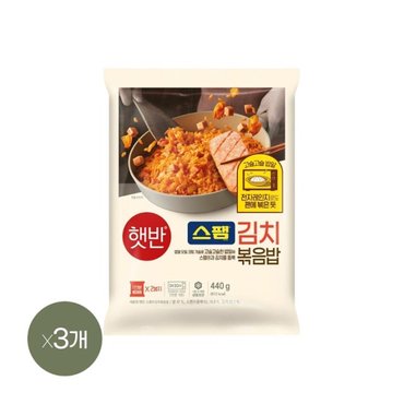 CJ제일제당 햇반 쿡반 스팸김치볶음밥 440g x3개