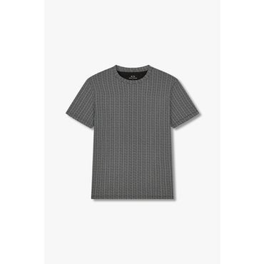 ARMANI EXCHANGE 남성 로고 패턴 크루넥 티셔츠( A415130022)블랙