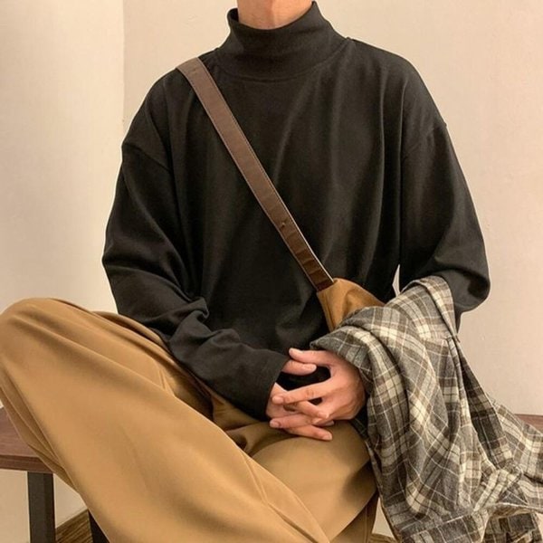 남자 루즈핏 반목 레이어드 이너 폴라 티셔츠 OC-TSA-SWFGNR0T