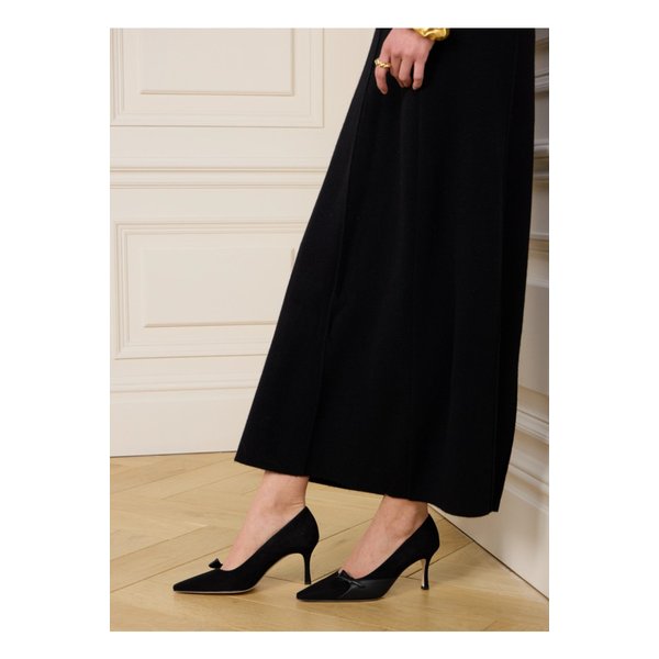 모르코우 스웨이드 가죽 펌프스 70mm 블랙 1647597351896871