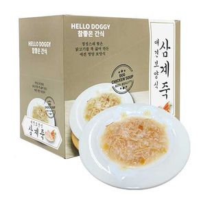 헬로도기 반려견 영양 특식 삼계죽 80g 강아지 보양식 습식 사료