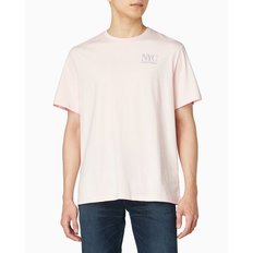 남성 NYC 백 로고 자수 반팔 티셔츠(4RB813G)