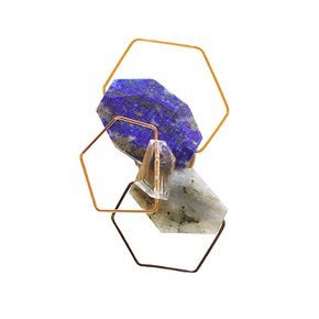 하지나 Lapis Lazuli Geometric Brooch 라피스라줄리 기하학 브로치