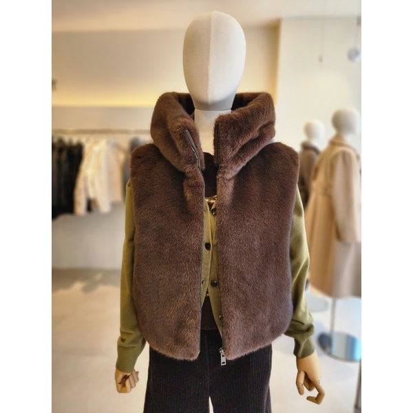 [여주점] [JJ 지고트]여성 후드 덕 다운 베스트 GRAA2VTR11