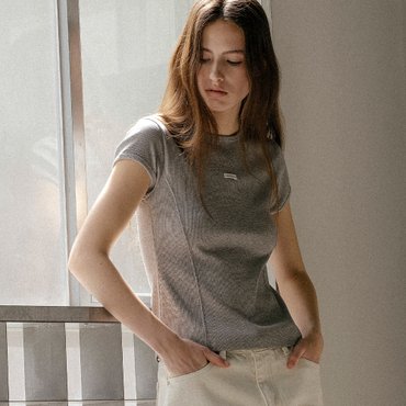 노운베러 Cut line ribbed T-shirt KNSS03TS19_Gray