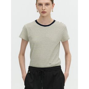 STRIPE RIBBED T-SHIRT_BLACK