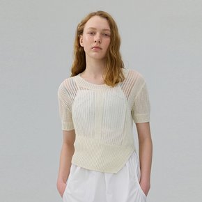 Open-Work Knit Top_IVORY