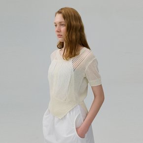 Open-Work Knit Top_IVORY