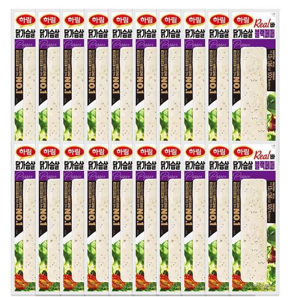 확대된 대표 하림 닭가슴살 리얼바 블랙페퍼 70g x 20개(1)