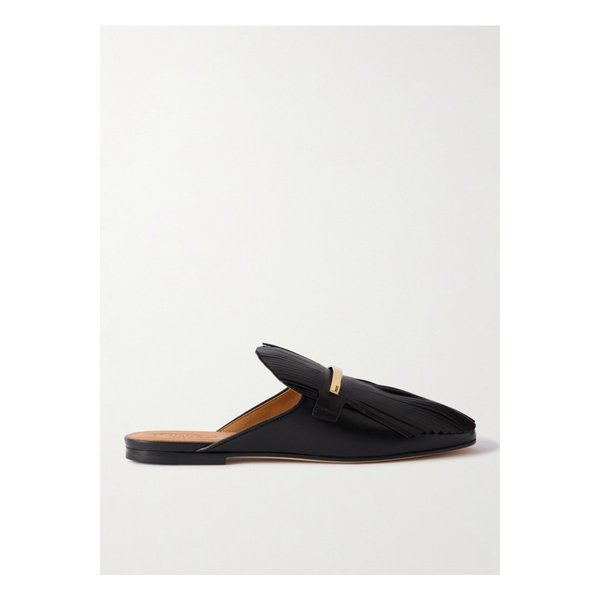 장식 프린지 가죽 슬리퍼 블랙 46376663162899809