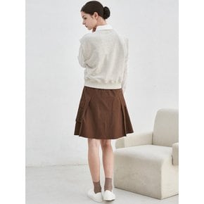 포켓 에이라인 플레어 스커트(브라운) _ Pocket A-Line Flared Skirt(Brown)