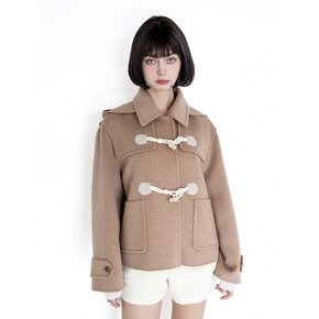 [Handmade] Wool Short Hoodie Duffle Coat_Beige