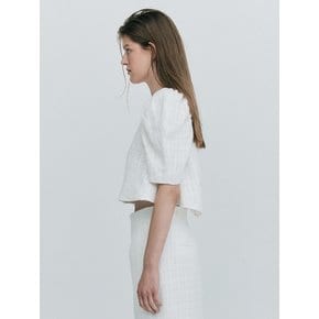 Tweed Puff Top_White