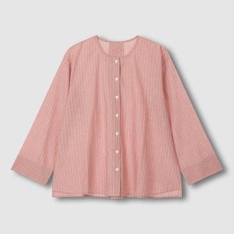 JAJU 여 퓨어 코튼 긴팔 파자마 셔츠 J2061010290BU