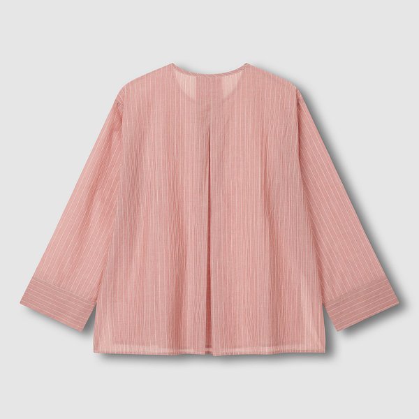 여 퓨어 코튼 긴팔 파자마 셔츠 J2061010290BU