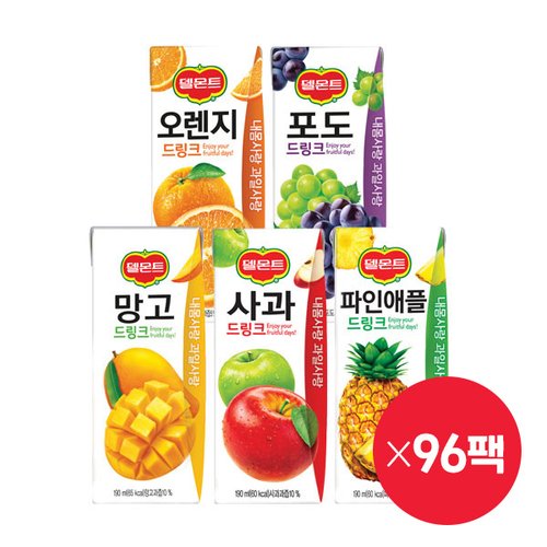 [롯데] 델몬트 드링크190ml (24팩 x 4박스)