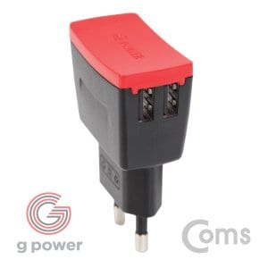 엠지솔루션 [CS2073-1]  Coms G POWER 가정용 2포트 충전기 5V/2A