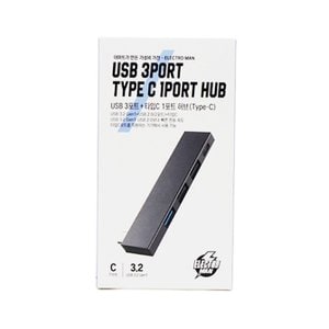 일렉트로맨 USB3포트+타입C 1허브 ETHUB-10