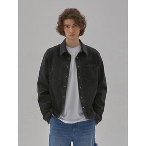 DENIM SEMI OVER FIT STON WASHING SHIRKET BLACK