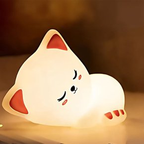 붉은귀 잠자는 고양이 실리콘 무드등