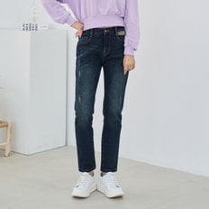 진마니아 블루 스판 위빙 본딩기모 W백포켓 배기 데님