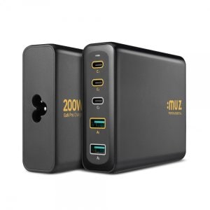 엠지솔루션 MG/ iMUZ USB-PD PPS/QC4  200W 5포트 PD200W-GAN 블랙