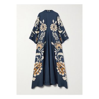  라더블제이 라더블제이 스카프 디테일 프린트 실크 트윌 맥시 드레스 블루 46376663162845403