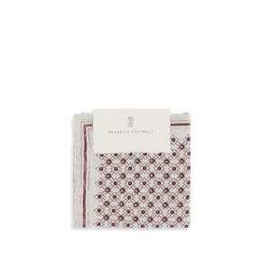 브루넬로 쿠치넬리 MX8660091 C003 CILIEGIA Silk Pochette with geometric pattern