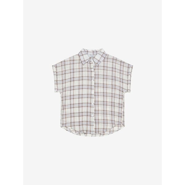 롤업 체크 반팔 셔츠 (VKBAG2467)