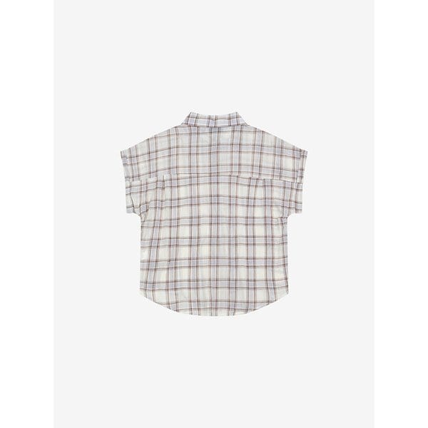 롤업 체크 반팔 셔츠 (VKBAG2467)