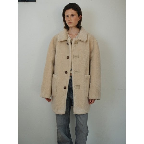 REVERSIBLE SUEDE MUSTANG COAT BEIGE