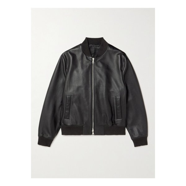 미스터 피 풀그레인 가죽 보머 재킷 블랙 46376663162904143