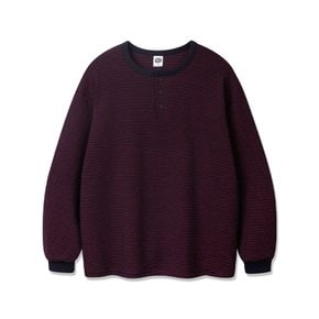 피치 스트라이프 라운드 긴팔티 AVT952 (3COLOR)