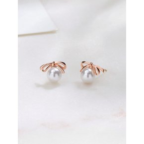 14K 엘르리본 진주 귀걸이