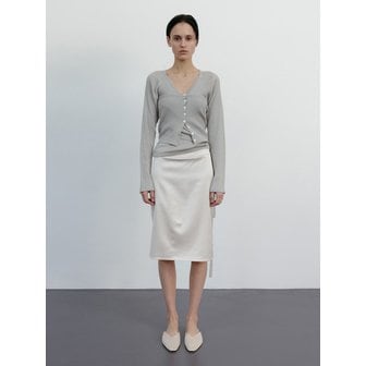 케리에르 WOOL SATIN MIDI H-LINE SKIRT