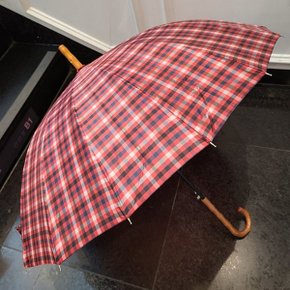 체크 우드 16k 튼튼한 자동 장우산 단우산 　