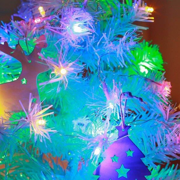 은하수 30구 투명선 피켓 LED 컬러전구 2.7m 건전지