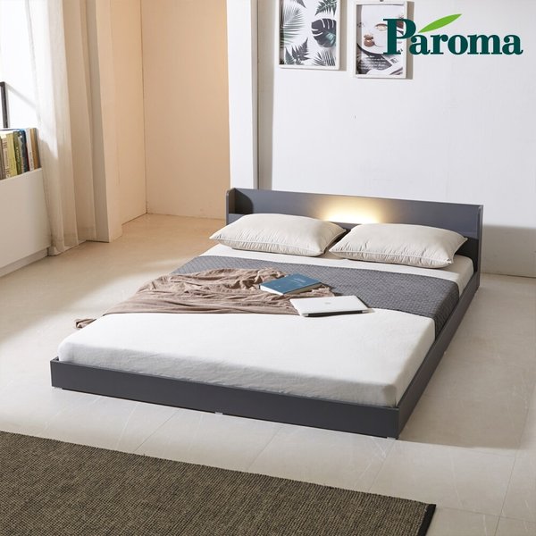 라인 르제인 LED 헤드 수납 저상형 침대 독립스프링 Q LIN0065